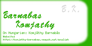 barnabas komjathy business card
